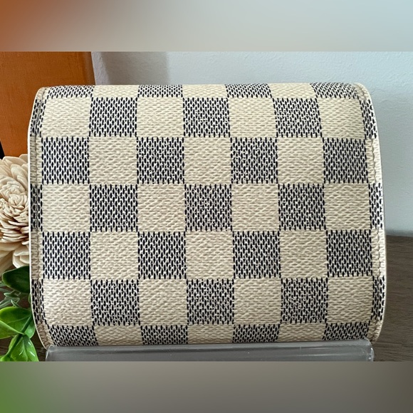 Louis Vuitton Damier Azur Trifold Joey Short Wallet on Chain w/insert! EUC - Picture 5 of 13